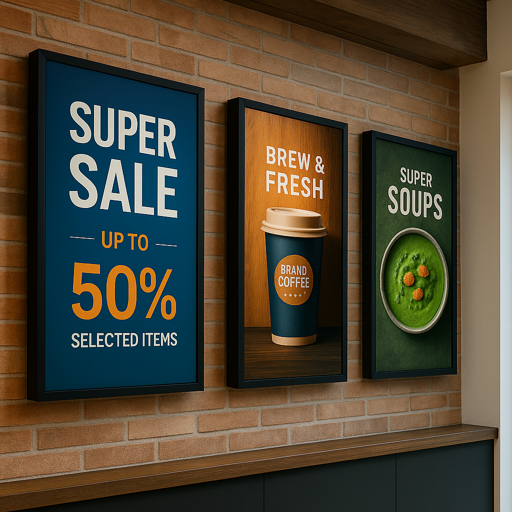 Showcase of indoor ad displays